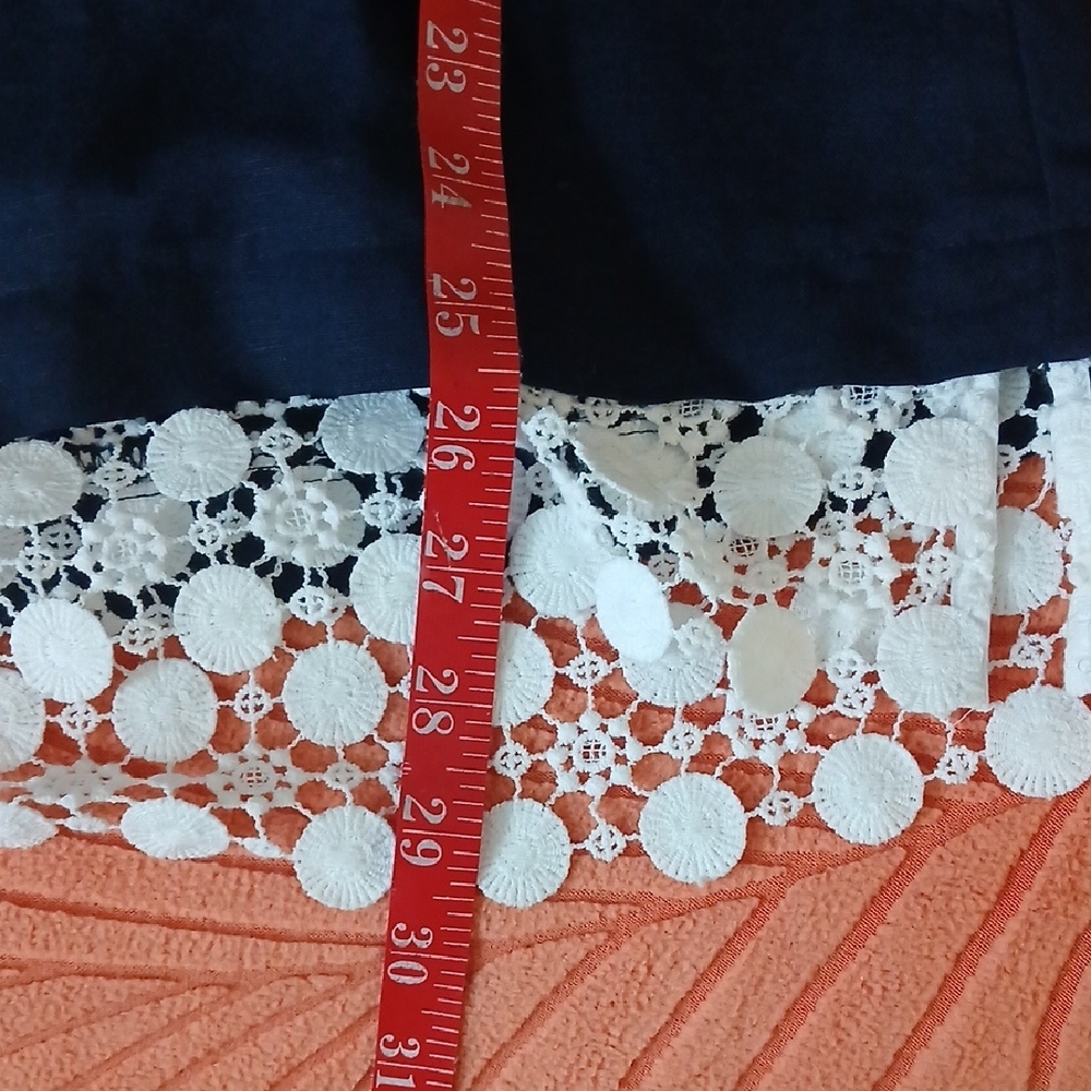 Jones New York Navy Tunic with White Lace Accents - Picture 11 of 12